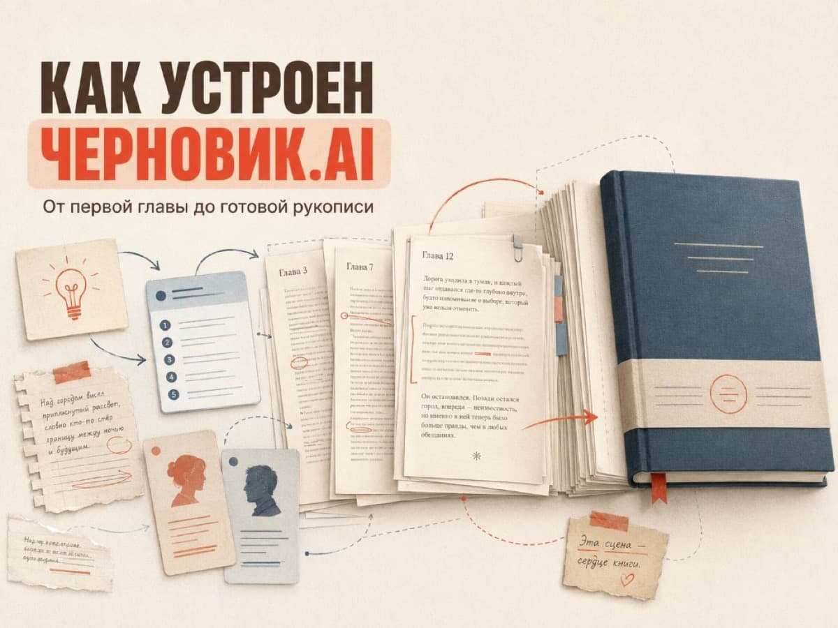 Как устроен Черновик.Ai: от первой главы до готовой рукописи